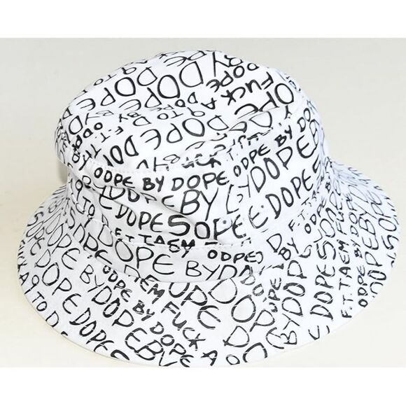 NWOT Dope by Dope BE Cool Jamaica DOPE Bucket Hats(Black on White) - Picture 4 of 9
